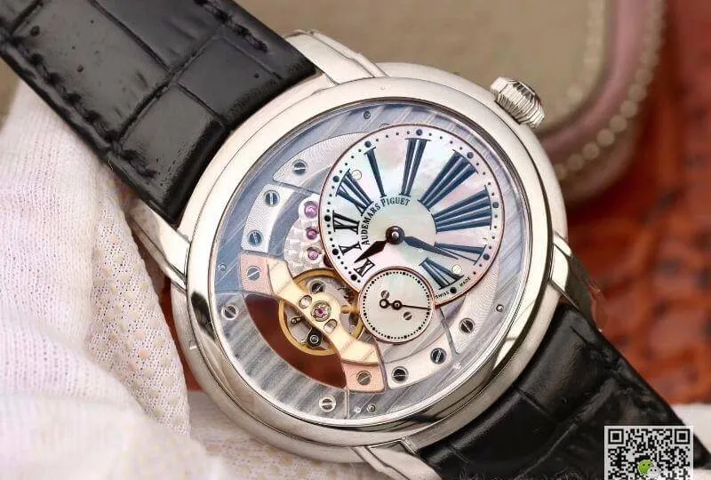 Audemars Piguet Millenary 4101 15350ST.00.D002CR.02 V9 Factory 1:1 Best Edition Replica Watch Swiss ETA4101 Skeleton Dial Black Leather Strap